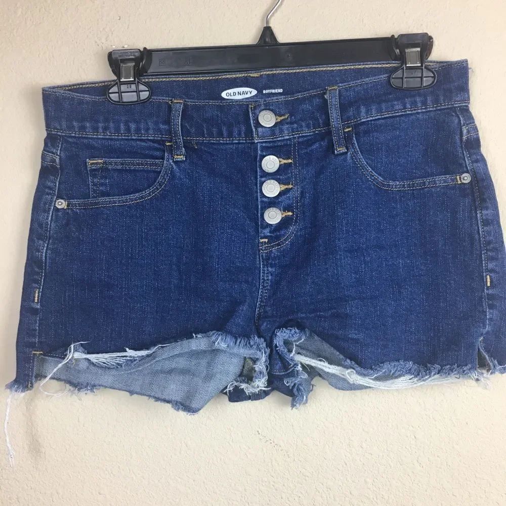 Old Navy Button Fly Blue Denim Jean Cutoff Shorts Size 4
